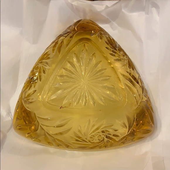 Vintage mid century Hazel Atlas amber ashtray - Picture 3 of 12